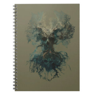 Schädelbaum Surreal Dunkle Natur Notizbuch Notizblock