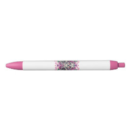 Schädelblume, Skelett Aquarellfarbe Rosa, Hallowee Kugelschreiber