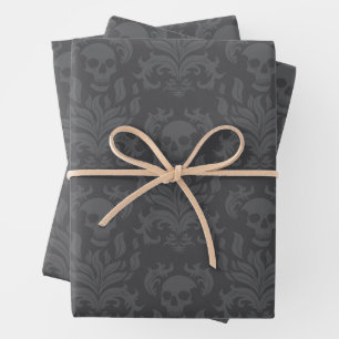 Schädelbrand-Damaskus in launischen Grautönen Geschenkpapier Set