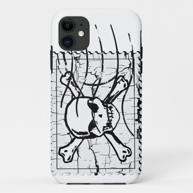 SchädelBriefmarke Case-Mate iPhone Hülle (Rückseite)