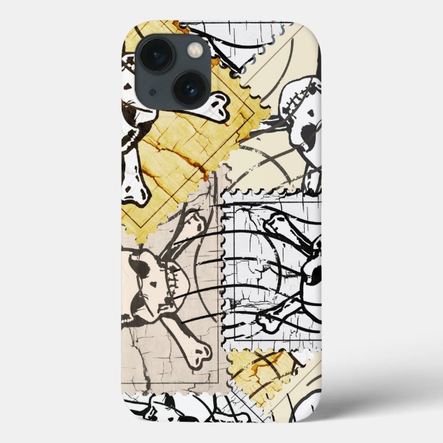 SchädelBriefmarke Case-Mate iPhone Hülle (Rückseite)