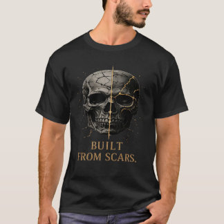 Schädeldesign 'Aus Narben Gebaut' T-Shirt