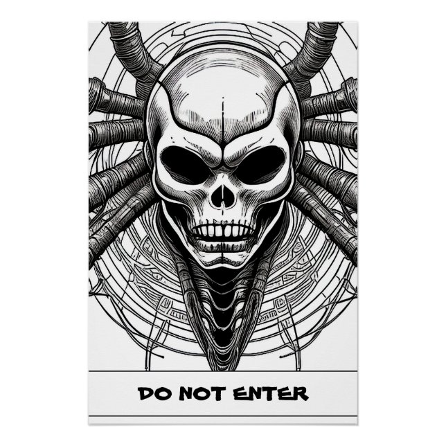 Schädeldesign Gothic-Kunstposter personalisiertes  Poster (Vorderseite)