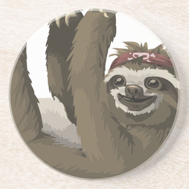 Schädelfaultier Sandstein Untersetzer (Vorne)