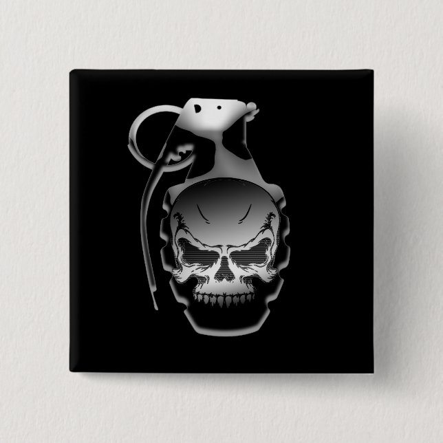 Schädelgranate Button (Vorderseite)