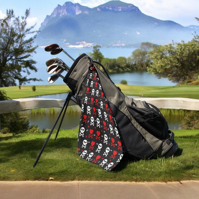 Schädelherzen Golfhandtuch (Golf Towel)