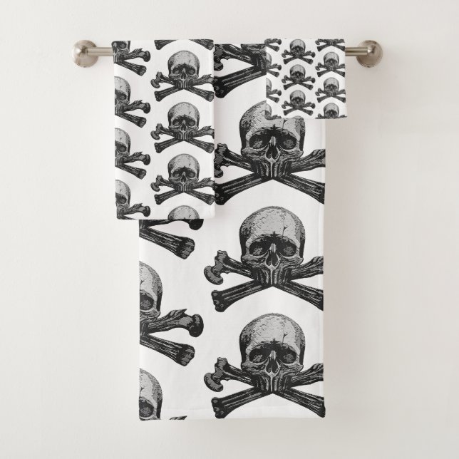 Schädelknochen klassisch badhandtuch set (Insitu)
