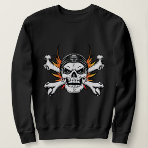 Schädelknochen mit flammenden Flügeln Sweatshirt