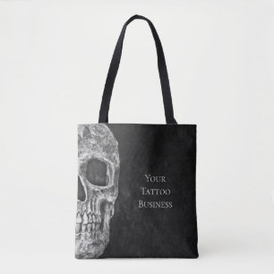 Schädelkopf Gothic Schwarz-Weiß-Tätowierstudio Tasche