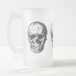 Schädelkopf-Tasse, Schädelkopf-Bierglas, Bierglas, Mattglas Bierglas