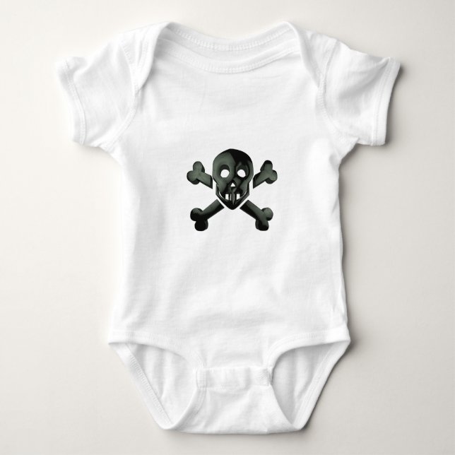 Schädelkreuze Baby Strampler (Vorderseite)