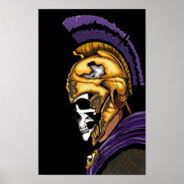 Schädelkrieger mit Schwarz Poster