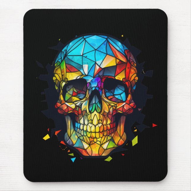 Schädellebensdauer festgehaltenes Glaszeichen Mousepad (Vorne)