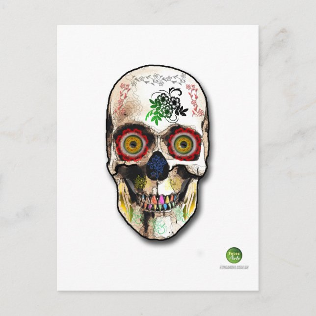 Schädelmexikan Postkarte (Vorderseite)