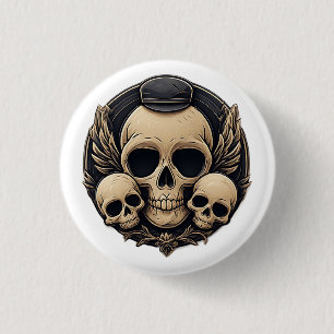 Schädelmotiv in einer monochromen Farbpalette Button