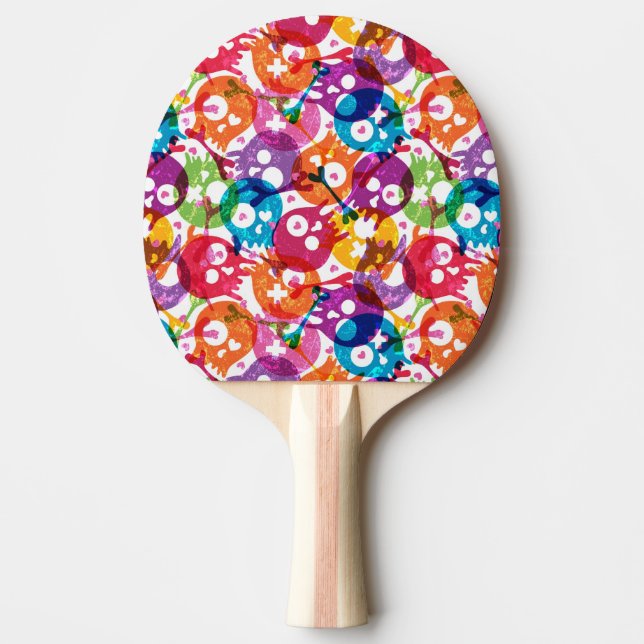 Schädelmuster 3 tischtennis schläger (Vorderseite)