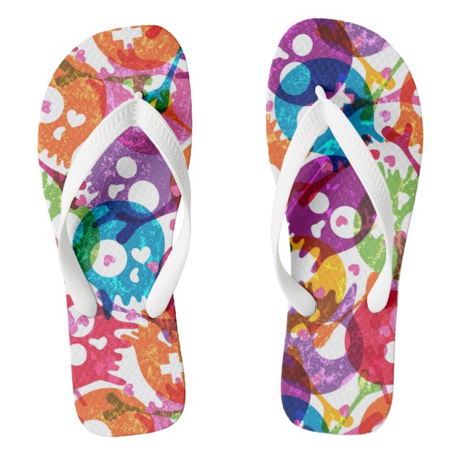 Schädelmuster Flip Flops (Fußbett)