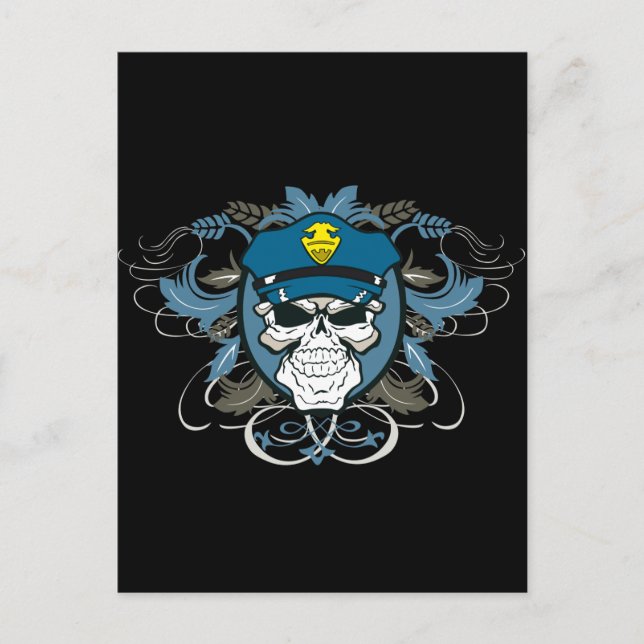 Schädelpolizist Postkarte (Vorderseite)