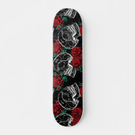 SchädelRote Rose | Beängstigendes modernes gotisch Skateboard