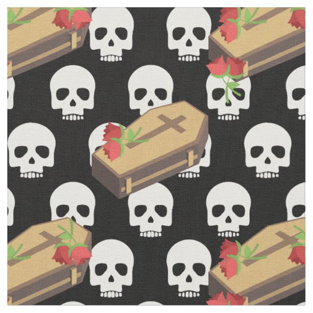 Schädelsärmelstoff Emojis Stoff (Nahaufnahme)