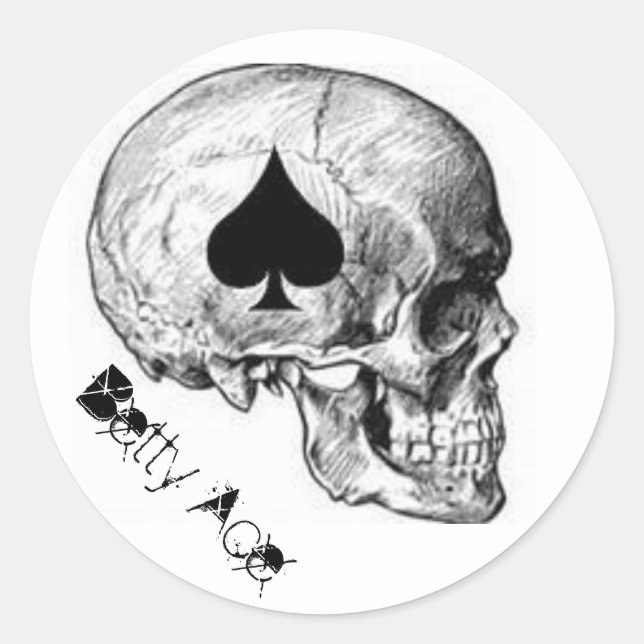 Schädelsticker Runder Aufkleber (Vorderseite)