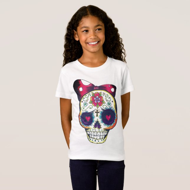 Schädelt-shirt der Mädchen neues Schulzucker T-Shirt (Vorne ganz)