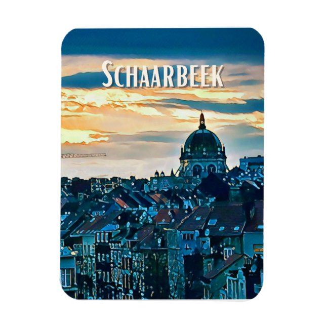 Schaerbeek Belgien Foto Vintage Magnet (Vertikal)