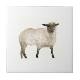 Schaf Bauernhof Tiere Aquarell Bauernhof Kunst Fliese