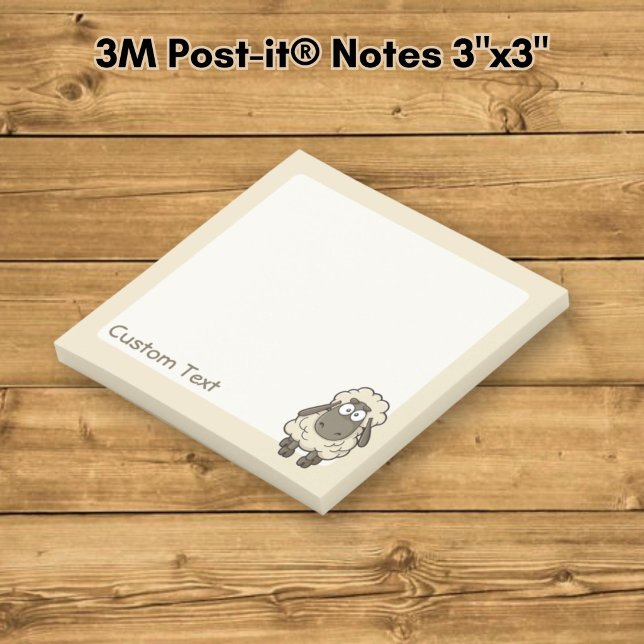 Schaf Cartoon Beige Post-it Klebezettel (Von Creator hochgeladen)