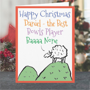 Schaf Design Frohe Weihnachten an einen Bowls-Spie Karte