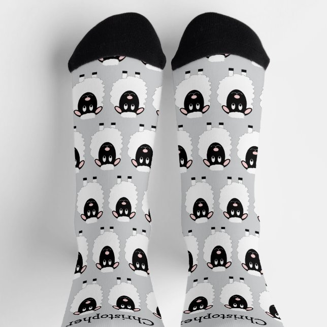 Schaf Design Personalisiert Socken (Oben)