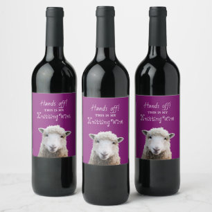 Schaf Gesicht Stricken Wein Spruch Benutzerdefinie Weinetikett