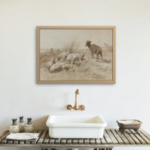 Schaf Graphit Kunstwerk Poster