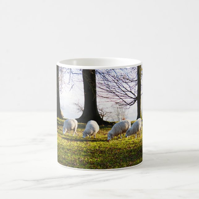 Schaf in der Wintersonne Kaffeetasse (Mittel)