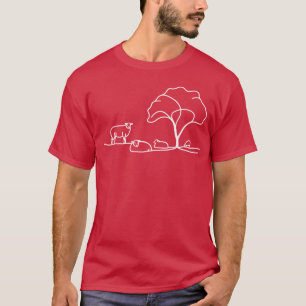 Schaf-Linienzeichnung - vintage T-Shirt