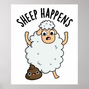 Schaf Macht Lustigen Kot Witz Poster