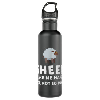 Schaf macht mich glücklich, funny Sheep Edelstahlflasche
