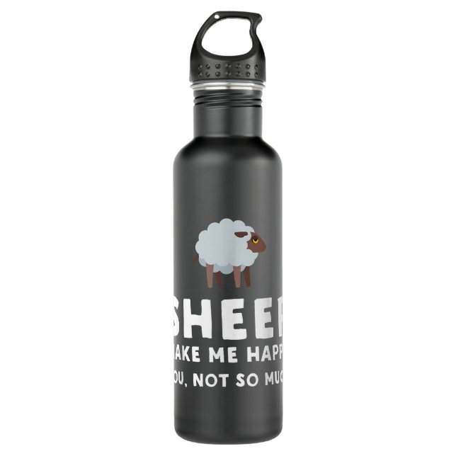 Schaf macht mich glücklich, funny Sheep Edelstahlflasche (Vorderseite)