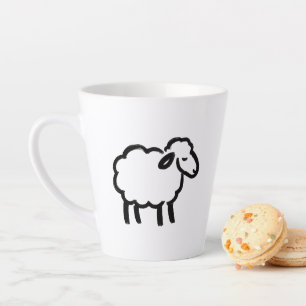 Schaf mit schwarzen Linien – Cozy Animal Ink Desig Milchtasse