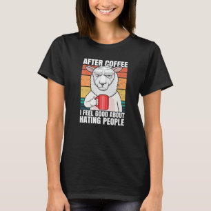 Schaf nach Kaffee fühle ich mich gut darin, Leute T-Shirt