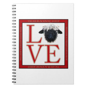 Schaf-Notizbuch Liebe-Wallis Blacknose Notizblock