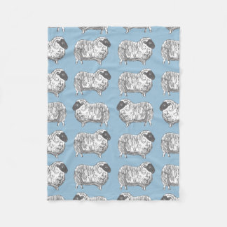Schaf-Pulver-Blau-Muster-Fleece-Decke Fleecedecke