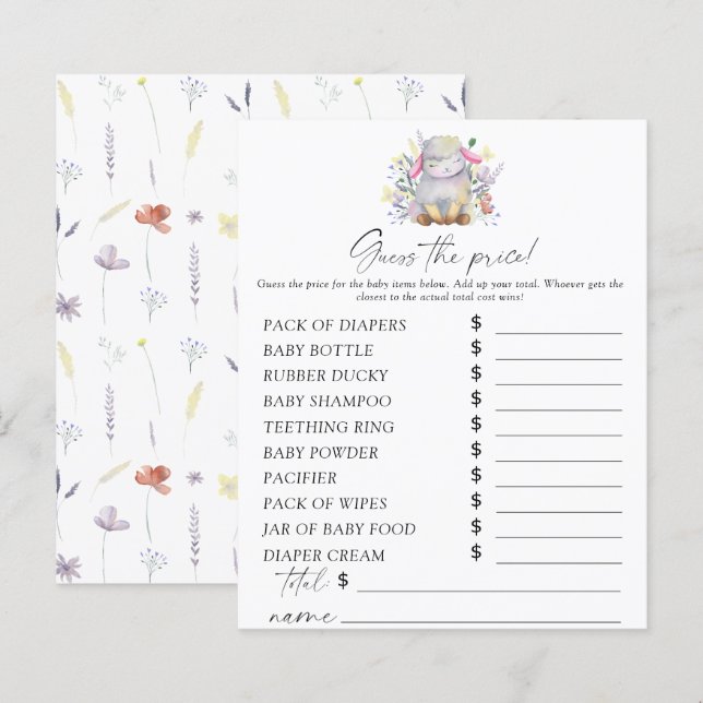 Schaf - Raten Sie mal, was das Preisspiel ist (Vorne/Hinten)