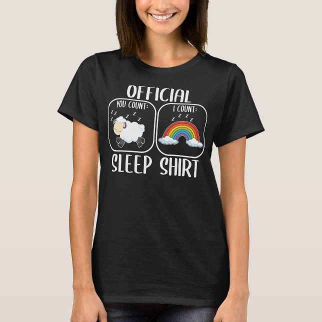 Schaf-Regenbogen-Sleepshirt T-Shirt (Vorderseite)
