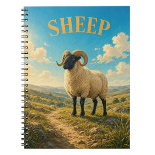 Schaf Rolling Highlands Watercolor GeoSaga Notizblock
