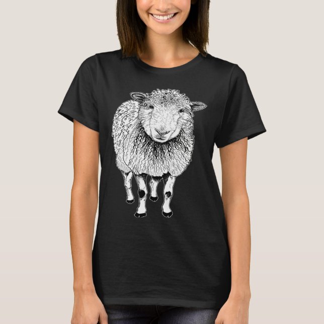 Schaf Skizze T-Shirt (Vorderseite)