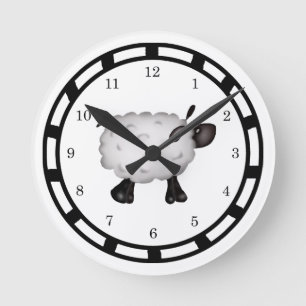 Schaf-Wanduhr Runde Wanduhr