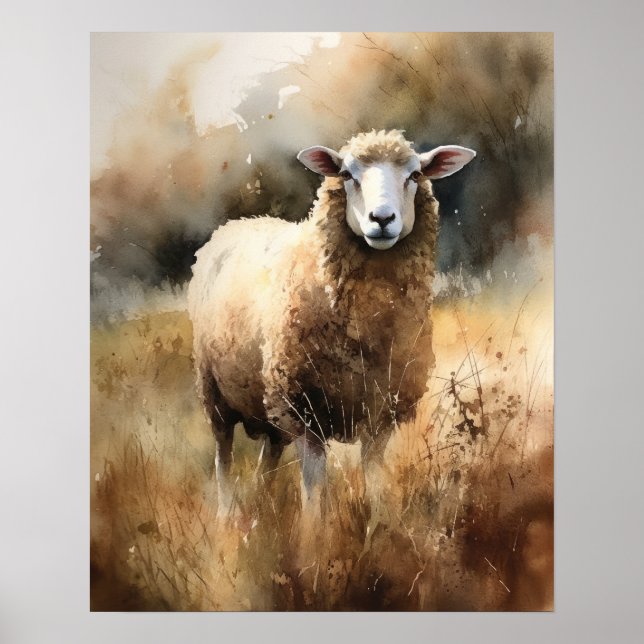 Schaf-Zuchtbetrieb Art Print Poster (Vorne)