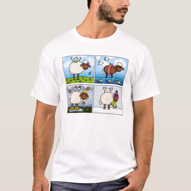 Schafe alles Jahreszeit-Shirts T-Shirt (Vorderseite)