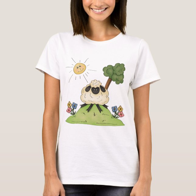Schafe auf einem Hügel Frauen T - Shirt (Vorderseite)